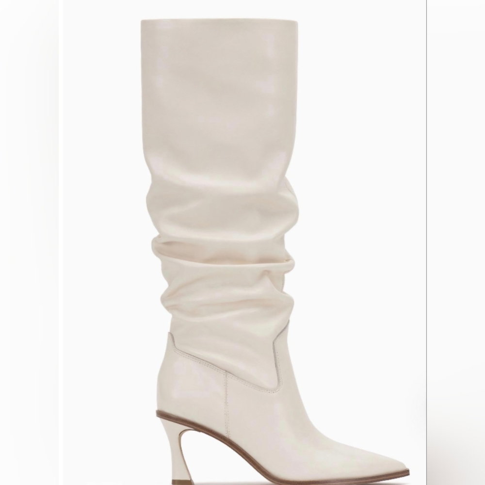 Vince Camuto‎ Alinkay Slouchy Knee High Pointed Boots In Cream Off White Size 11